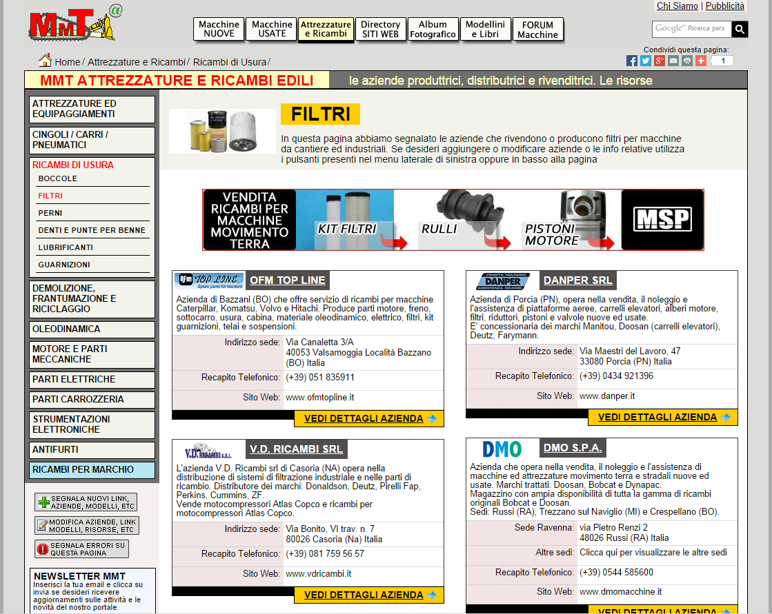 Directory Filtri: Lubrifilter, Findex Filtration, Maxfilter