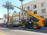 Un sollevatore JCB per la cerimonia degli #Oscar2016