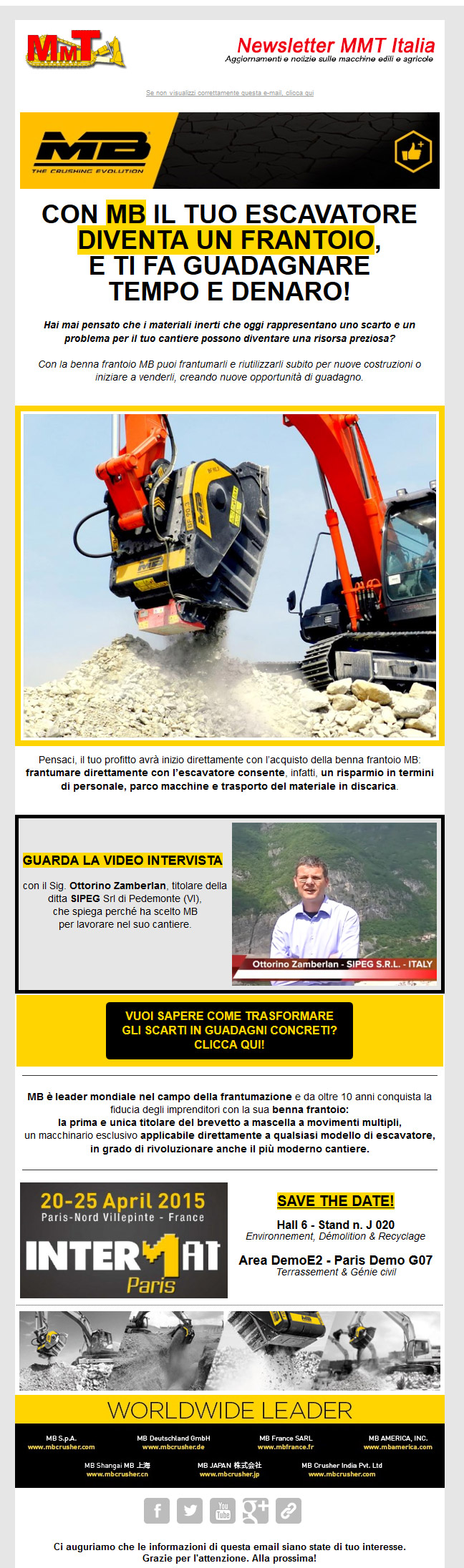 MB trasforma il tuo escavatore in un vero frantoio